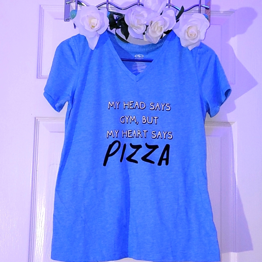 Athletic Wear; My ❤ says 🍕 funny T-Shirt SizeS